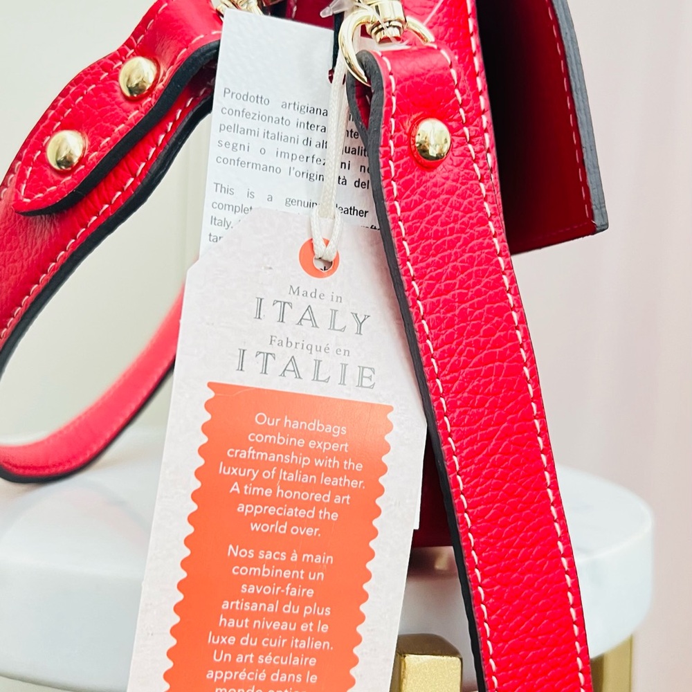 New Divina Firenze leather snake tab baguette crossbody - Picture 11 of 17